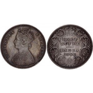 British India 1/2 Rupee 1896 C