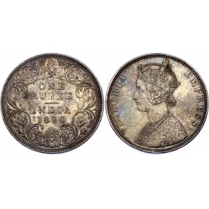British India 1 Rupee 1890 B