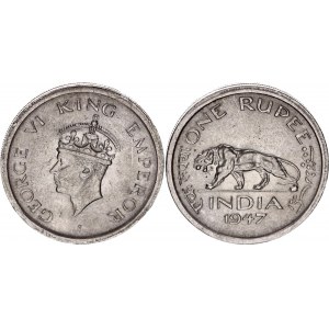 British India 1 Rupee 1947 Lahore Mint
