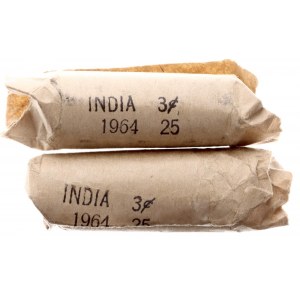 India Lot of 2 Mint Rolls 1964