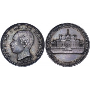 Cambodia Silver Medal Norodom I - King of Cambodia 1902