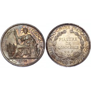 French Indochina 1 Piastre 1895 A