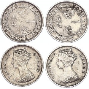 Hong Kong 2 x 10 Cents 1893 - 1900