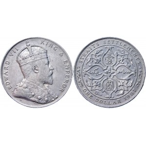 Straits Settlements 1 Dollar 1907 H