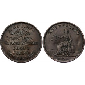 New Zealand Token 1 Penny 1875