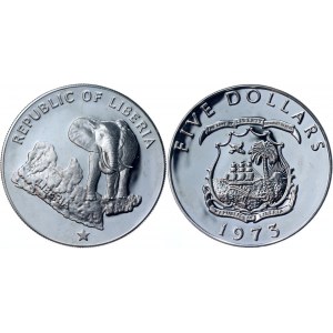 Liberia 5 Dollars 1973