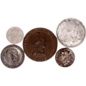 World Nice Lot of 5 Coins 1812 - 1954