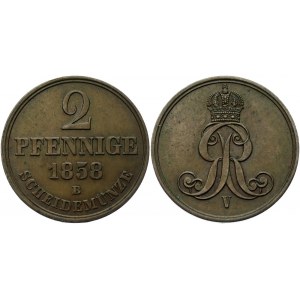 German States Hannover 2 Pfennig 1858 B