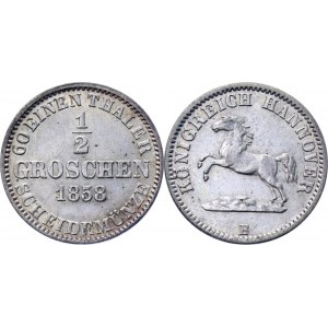 German States Hannover 1/2 Groschen 1858 B