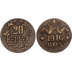 German East Africa 20 Heller 1916 T