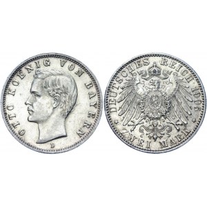 Germany - Empire Bavaria 2 Mark 1905 D