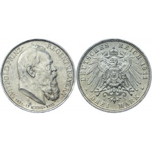 Germany - Empire Bavaria 3 Mark 1911 D Commemorative Issue