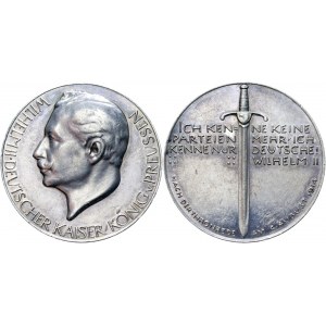 Germany - Empire Brandenburg-Prussia Silver Medal The Outbreak of WW I and the Throne Speech of Kaiser Wilhelm II 1914