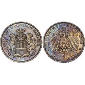Germany - Empire Hamburg 3 Mark 1911 J