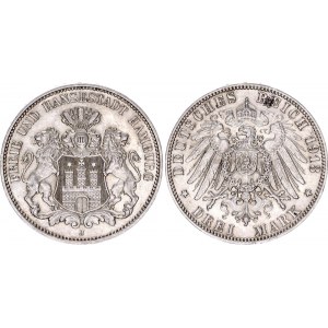 Germany - Empire Hamburg 3 Mark 1913 J