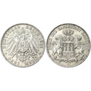 Germany - Empire Hamburg 3 Mark 1914 J