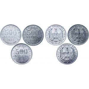 Germany - Weimar Republic 3 x 500 Mark 1923
