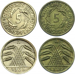 Germany - Weimar Republic 2 x 5 Reichspfennig 1925 - 1935 A