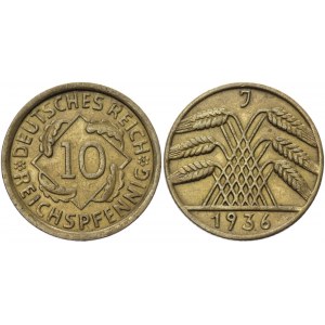 Germany - Weimar Republic 10 Reichspfennig 1936 J
