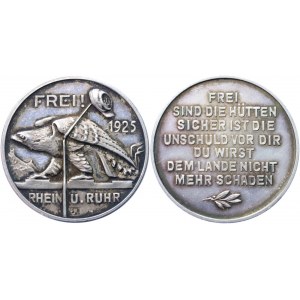Germany - Weimar Republic Silver Medal Liberation of the Rhine and Ruhr 1925