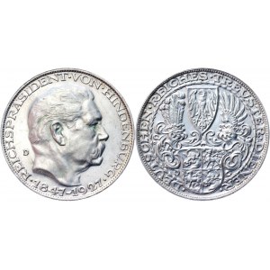 Germany - Weimar Republic Silver Medal 80th Birthday of Paul von Hindenburg 1927 D