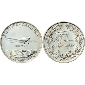 Germany - Weimar Republic Silver Medal 1st Transatlantic East-West Flight 1928