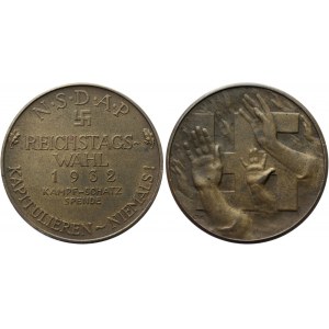 Germany - Weimar Republic Election Donation Bronze Medal NSDAP 1932