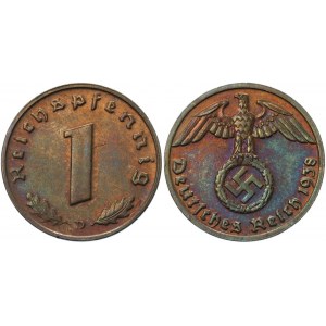 Germany - Third Reich 1 Reichspfennig 1938 D