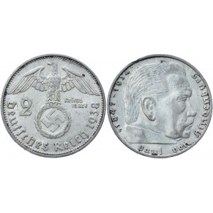 Germany - Third Reich 2 Reichsmark 1938 F