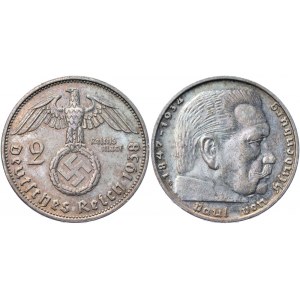 Germany - Third Reich 2 Reichsmark 1938 G