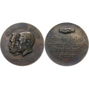 Germany - Third Reich Bronze Medal Hitler and Hindenburg 1933