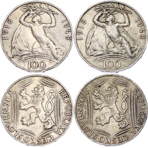 Czechoslovakia 2 x 100 Korun 1948