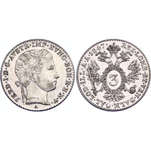 Austria 3 Kreuzer 1847 A