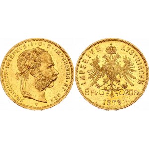 Austria 8 Florin / 20 Francs 1879