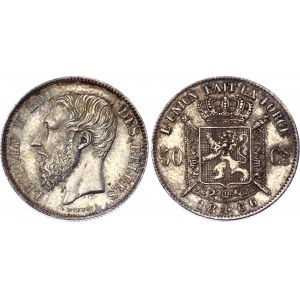 Belgium 50 Centimes 1866