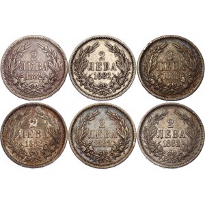 Bulgaria 6 x 2 Leva 1882