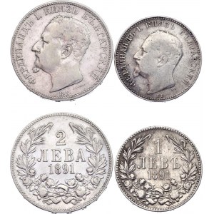 Bulgaria 1 & 2 Leva 1891 KB