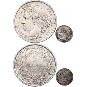 France 20 Centimes & 5 Francs 1850 A