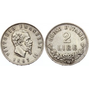 Italy 2 Lire 1863 TBN