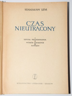 LEM Stanisław - Czas nieutracony, wyd. 1, 1955