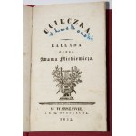 MICKIEWICZ Adam - Ucieczka. Ballada. Warszawa 1832. S. H. Merzbach.