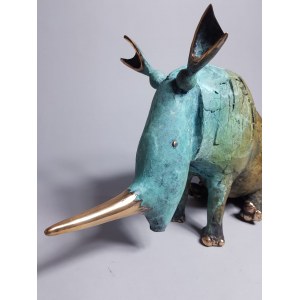D.Z., Siedzący nosorożec (Brąz, wys. 25 cm)