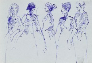 Roman BANASZEWSKI (1932-2021), Szkice kobiet w różnych ujęciach