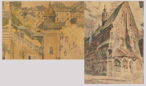 Józef CZAJKOWSKI (1872-1947), Para litografii z motywami Krakowa