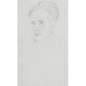 Wlastimil HOFMAN (1881-1970), Portret młodego mężczyzny - kartka ze szkicownika