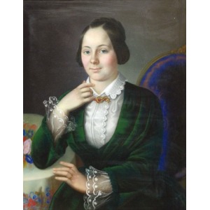 CRAMER (XIX w.), Portret młodej kobiety, 1859