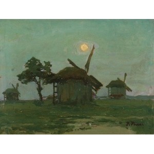 Iwan TRUSZ (1869-1940), Pejzaż z wiatrakiem