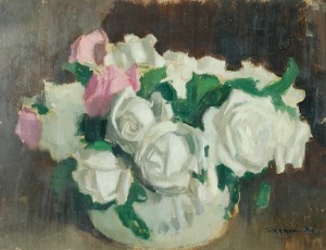 Alfons KARPIŃSKI (1875-1961), Róże w wazonie