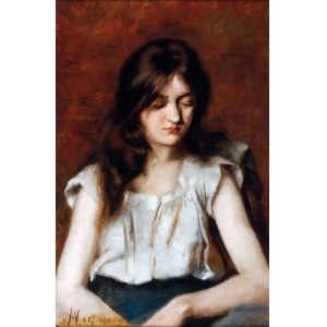 Aleksiej Alieksiejewicz CHARLAMOW (1840-1925), Dziewczyna w białej bluzce, 1886