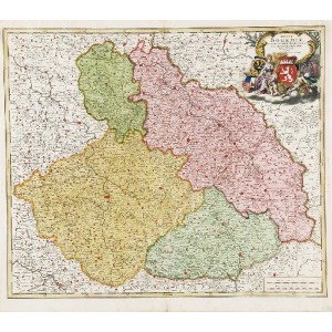 Johann Baptist HOMANN (1663-1724), Mapa Czech, Śląska, Moraw i Łużyc
